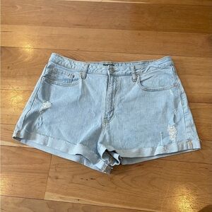 Wild Fable Blue Jean Shorts High-Waisted Cuffed